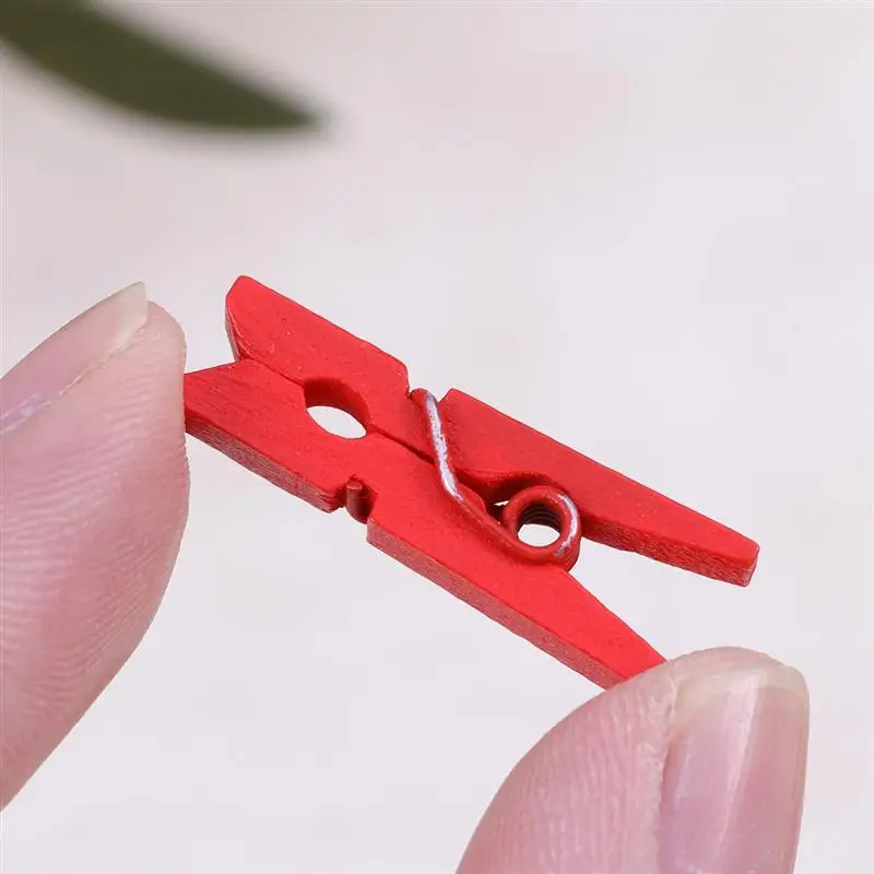 100 шт. миниатюрные натуральные деревянные зажимы для бумаги универсальный кабель