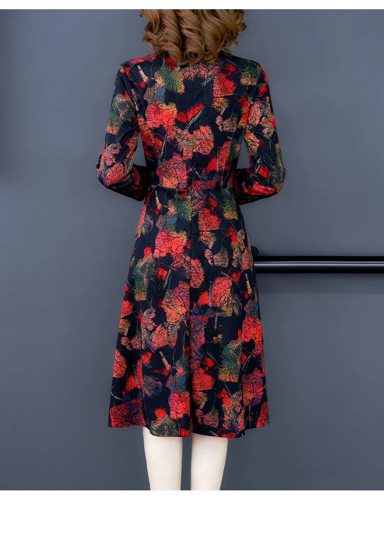 Высококачественное базовое платье с французским винтажным принтом банкетное