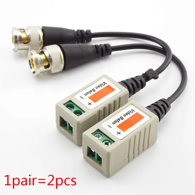 

1 пара CCTV видео балун витой Симметрирующий трансформатор пассивный оптические трансиверы BNC разъем 3000FT UTP кабель питания Cat5 адаптер Аксессу...