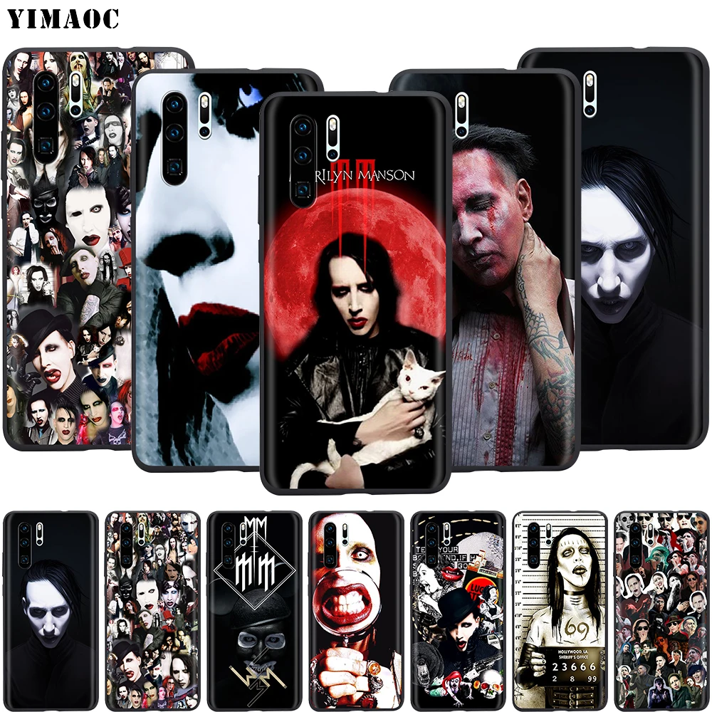 Силиконовый чехол YIMAOC Marilyn Manson для Huawei Mate 10 P8 P9 P10 P20 Lite Pro P Y7 Y9 Smart Mini 2017 2018 |