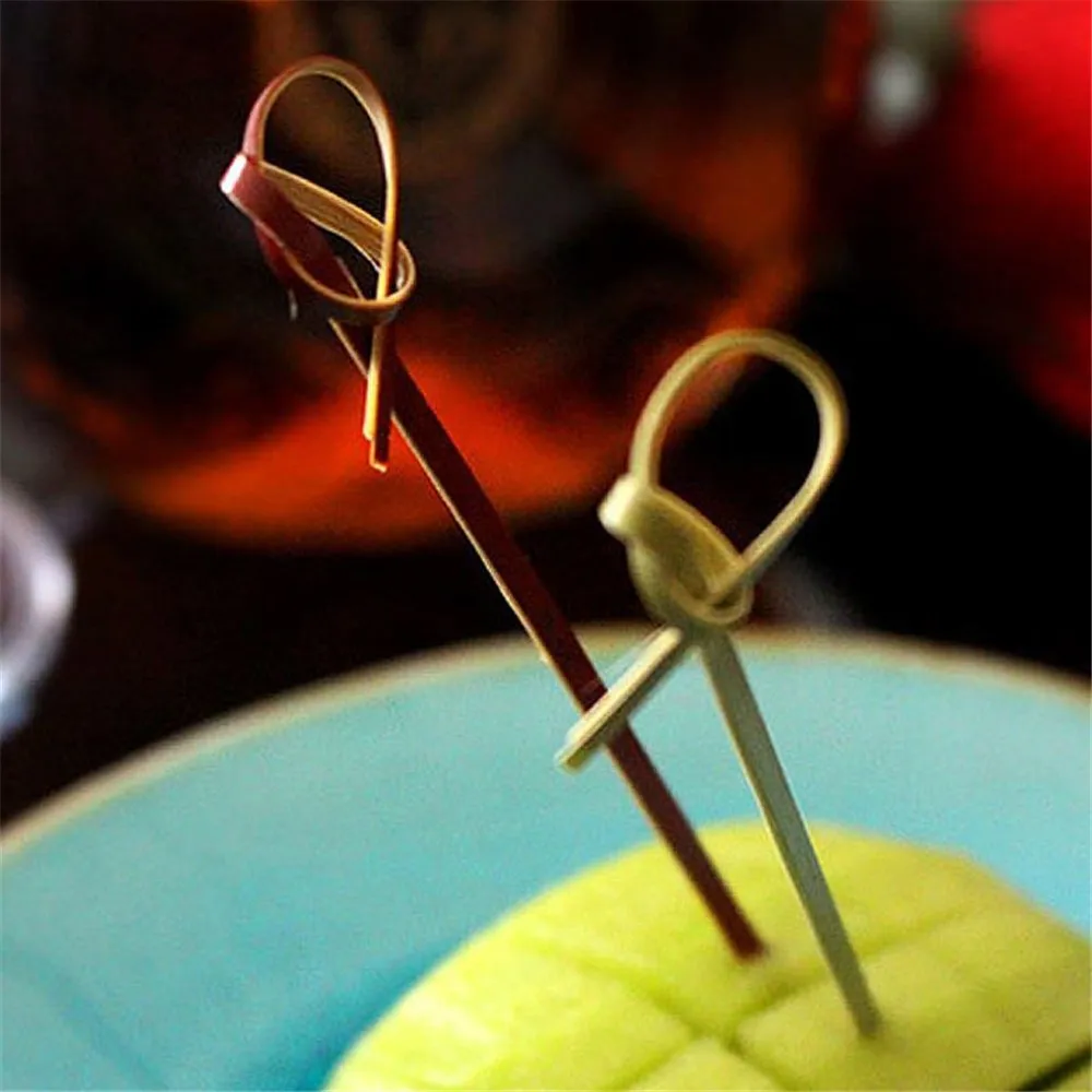 Одноразовые Бамбуковые вилки витые палочки для вечерние тов десертов еды