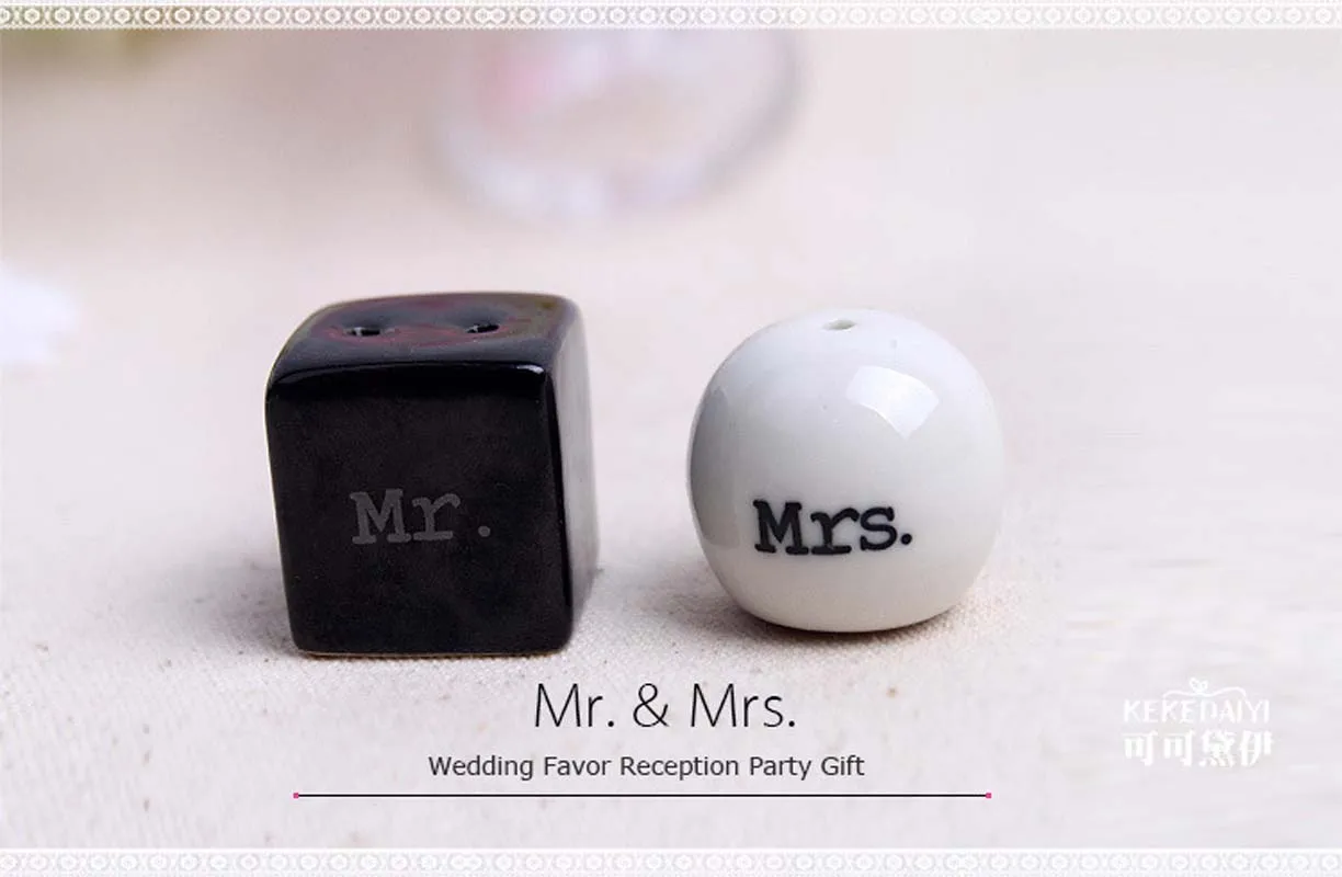 300 пар 600 шт. Бесплатная доставка Новинка &quotMr. &amp Mrs&quot керамические шейкер для