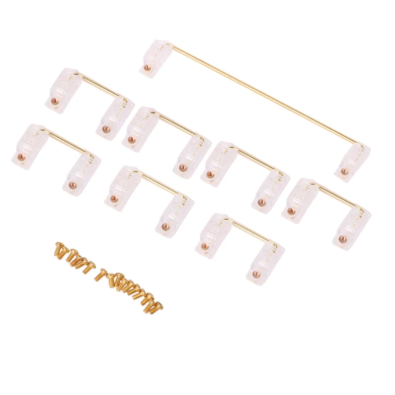 

PCB Mounted Screw-in Cherry Clear Gold Plated PCB Stabilizers Satellite Axis 6.25u 2u For Mechanical Keyboard Modifier Keys