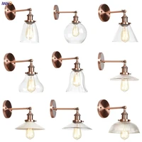 iwhd american country glass led wall light fixtures bedroom mirror stair loft decor industrial vintage wall lamp sconce led