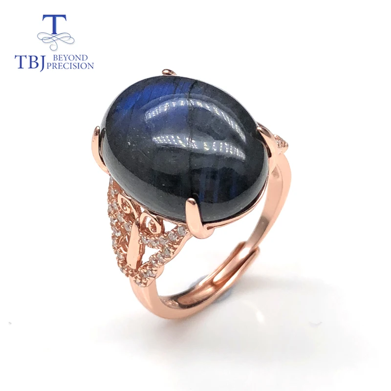 Лабрадорит кольца с натуральным большим драгоценным камнем 12 карат овальный