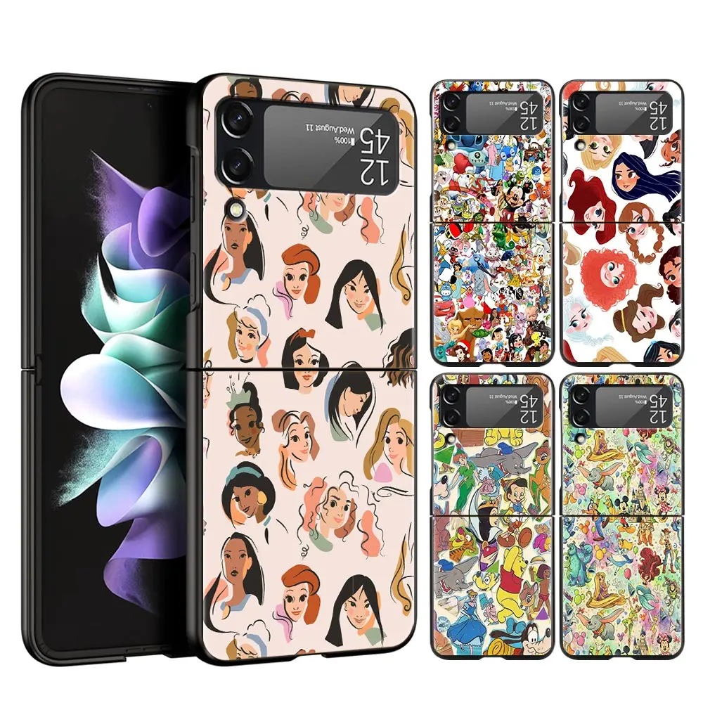 

Disney Cute Characters Hard PC Case For Samsung Galaxy Z Flip3 5G Split Folding Plastic Cover Samsung Z Flip 3 Casing Coque Bag
