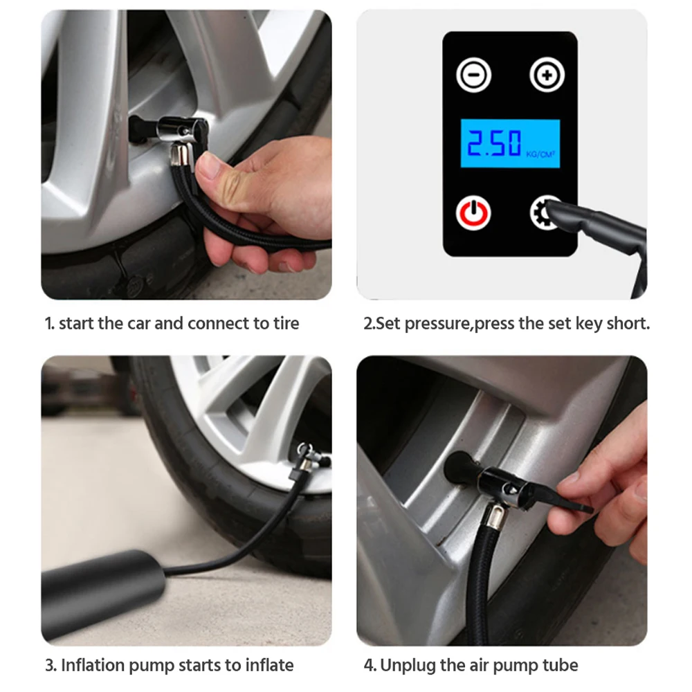 Портативный автомобильный насос M06 для накачивания шин ручной воздушный