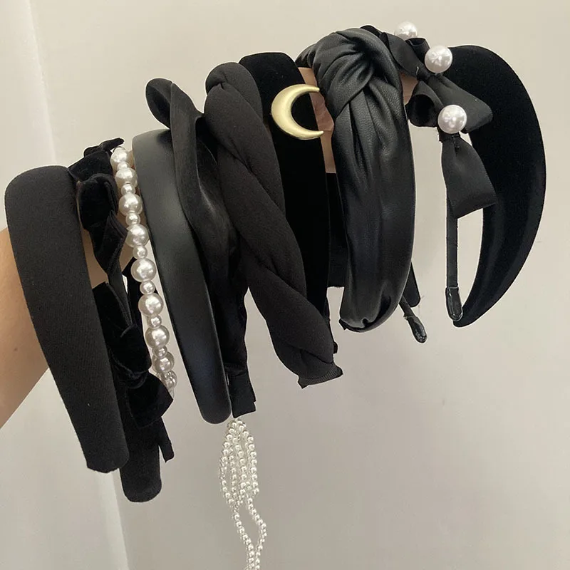 Черный! Суперуниверсальная французская искусственная крутая Женская повязка на