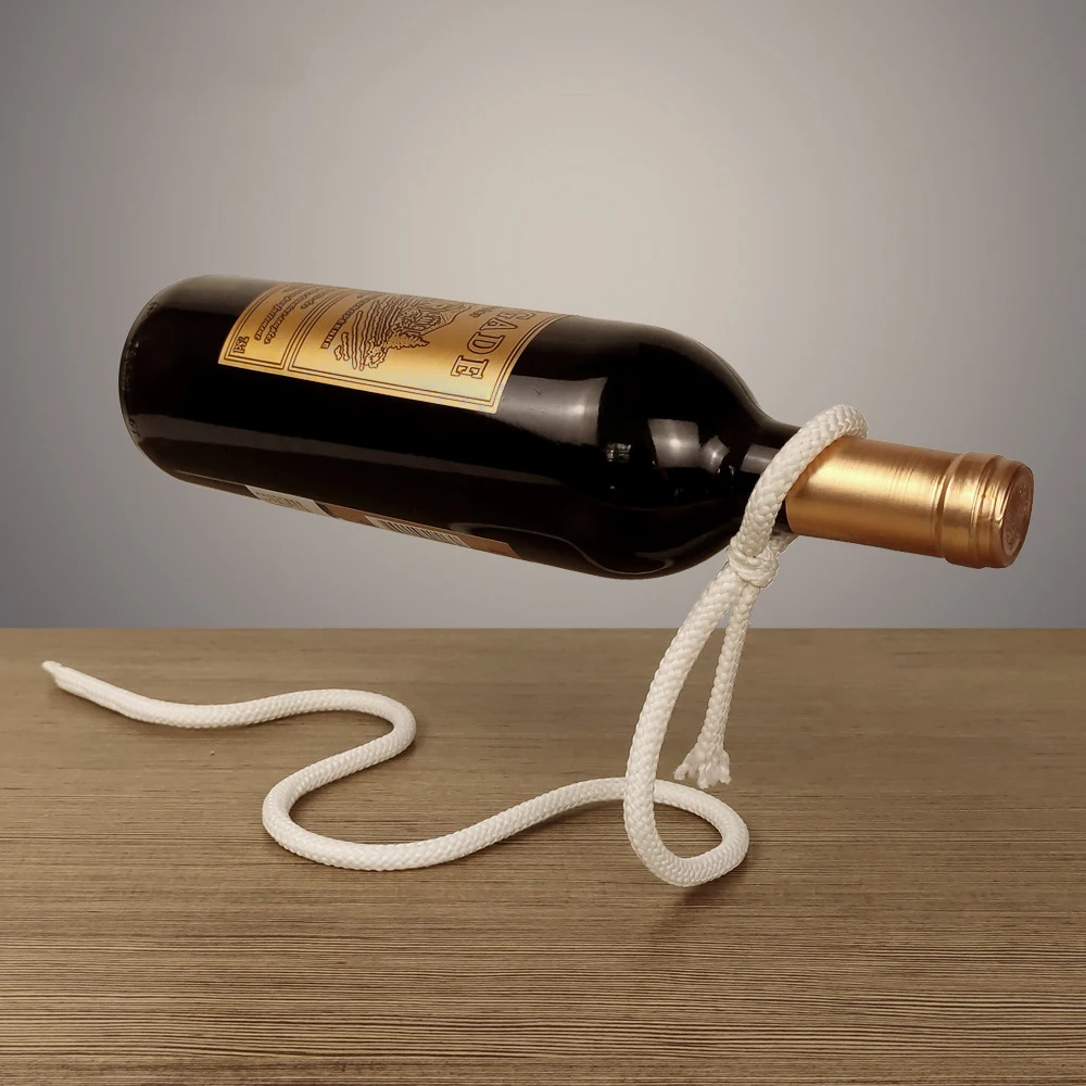 

Creative Suspended Rope Wine Rack Serpentine Snake Bracket Wine Bottle Holder Bar Cabinet Display Stand Shelf Gifts Home Decor