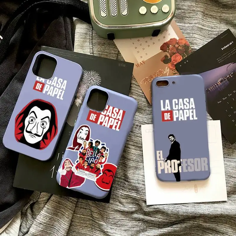 

la casa de papel TV series Phone Case Candy Color for iPhone 6 7 8 11 12 s mini pro X XS XR MAX Plus