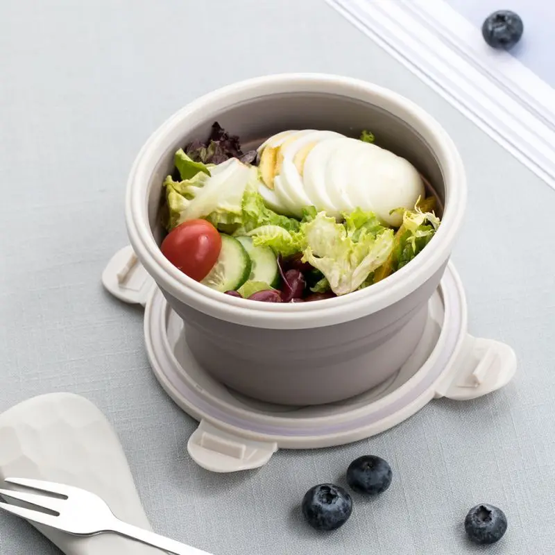 

Foldable Tableware Camping Bowl Lid Food Grade Silicone Folding Lunch Box For Travel And Camping Microvave Dropshipping 421