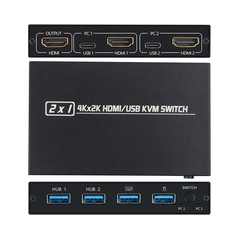 HDMI KVM Switch 4 Port 4K USB Switch KVM VGA Switcher Splitter Box for Sharing Printer Keyboard Mouse KVM Switch HDMI USB Hub images - 6