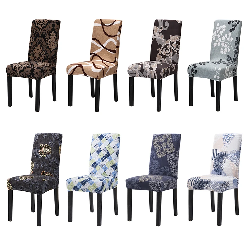 Современные чехлы для стульев с принтом анти Грязная моющаяся эластичная крышка