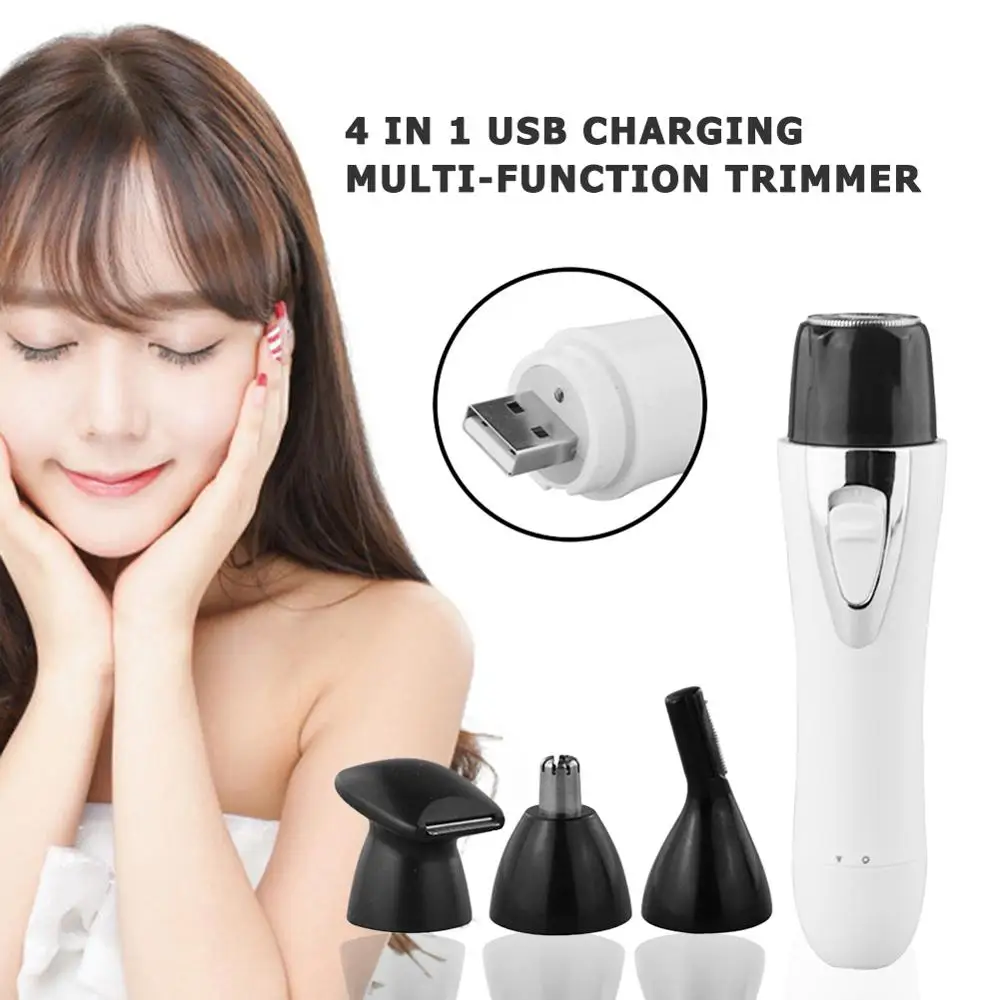 Электрический триммер для бровей 4 в 1 бритва носа ушей тела волос очищающее