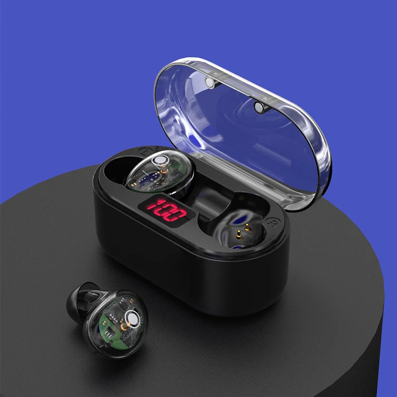 

Прозрачные исследующие версии X7 Bluetooth-наушники светодиодный ным дисплеем питания, портативные настоящие беспроводные наушники V5.0 для моби...