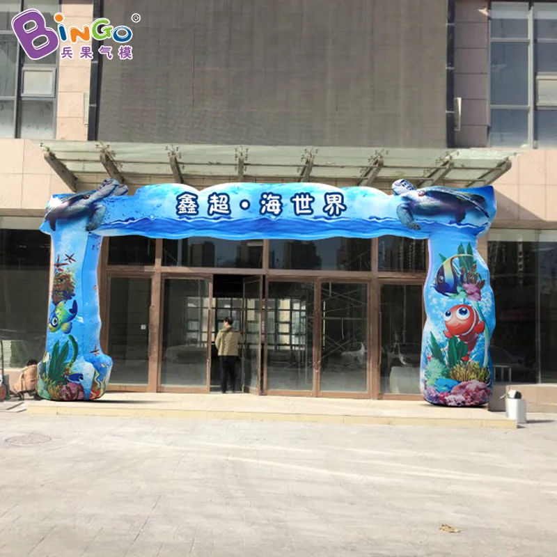 HIGHLY RECOMMENDED 8.3x4mh inflatable blue turtle arches way inflated custom made ocean theme arch for amusement park decoration | Игрушки и