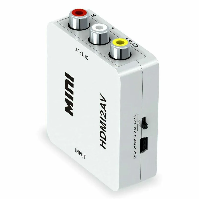 Мини Портативный Белый композитный 1080P HDMI к RCA аудио видео CVBS AV адаптер конвертер