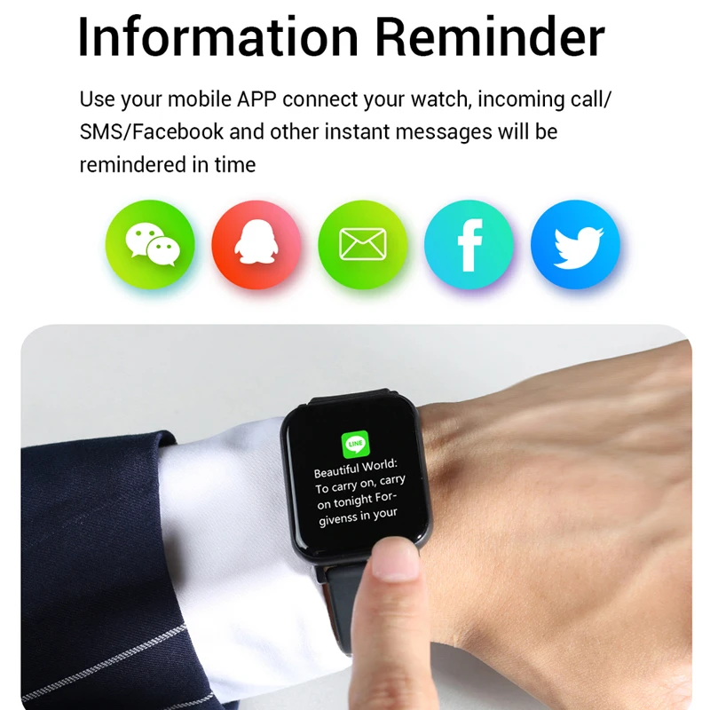 

Smart Watch R7 Women Man Heart Rate Blood Oxygen Pressure Bracelet IP67 Sport Fitness Tracker SmartWatch For IOS Android