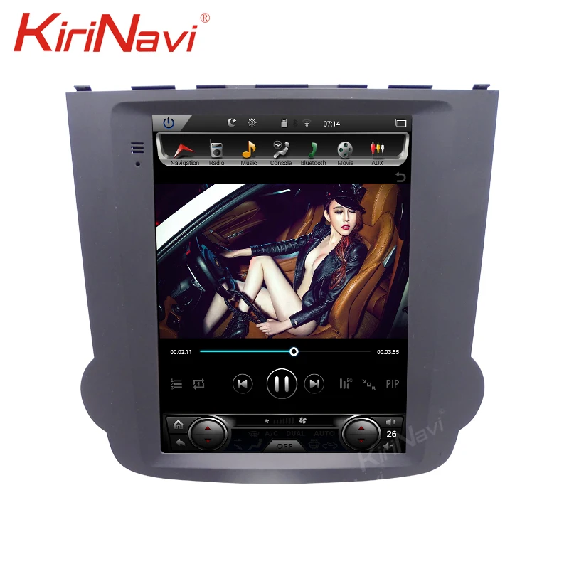 Автомобильный мультимедийный Dvd экран KiriNavi с вертикальным экраном Tesla Style 10 4