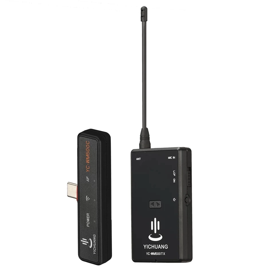 YC-WM500 20-канальный беспроводной петличный микрофон UHF для ноутбука планшета
