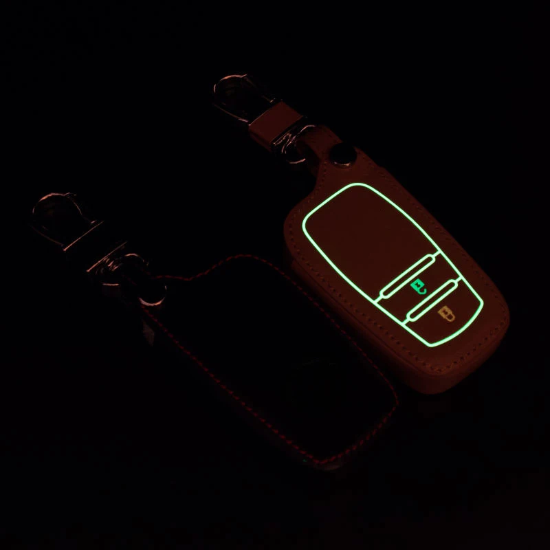 2/3 кнопочный чехол для автомобильного ключа светящийся кожаный держатель кольцо
