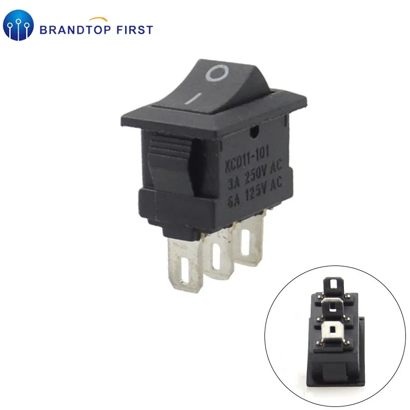 10*15 мм клавишный переключатель черный 2Pin/3Pin 3 файл Seesaw 3A250V выключатель питания |