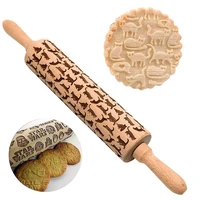 embossing engraved rolling pin cookies fondant cake dough roller baking accessories patterned rolling pin kitchen tool