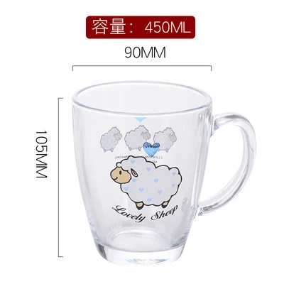 Кружка стеклянная с ручкой 450 мл для завтрака молока кофе сока | Дом и сад