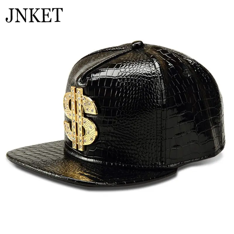 

Бейсболка JNKET из искусственной кожи, с узором под крокодиловую кожу, из сплава, с логотипом в стиле хип-хоп