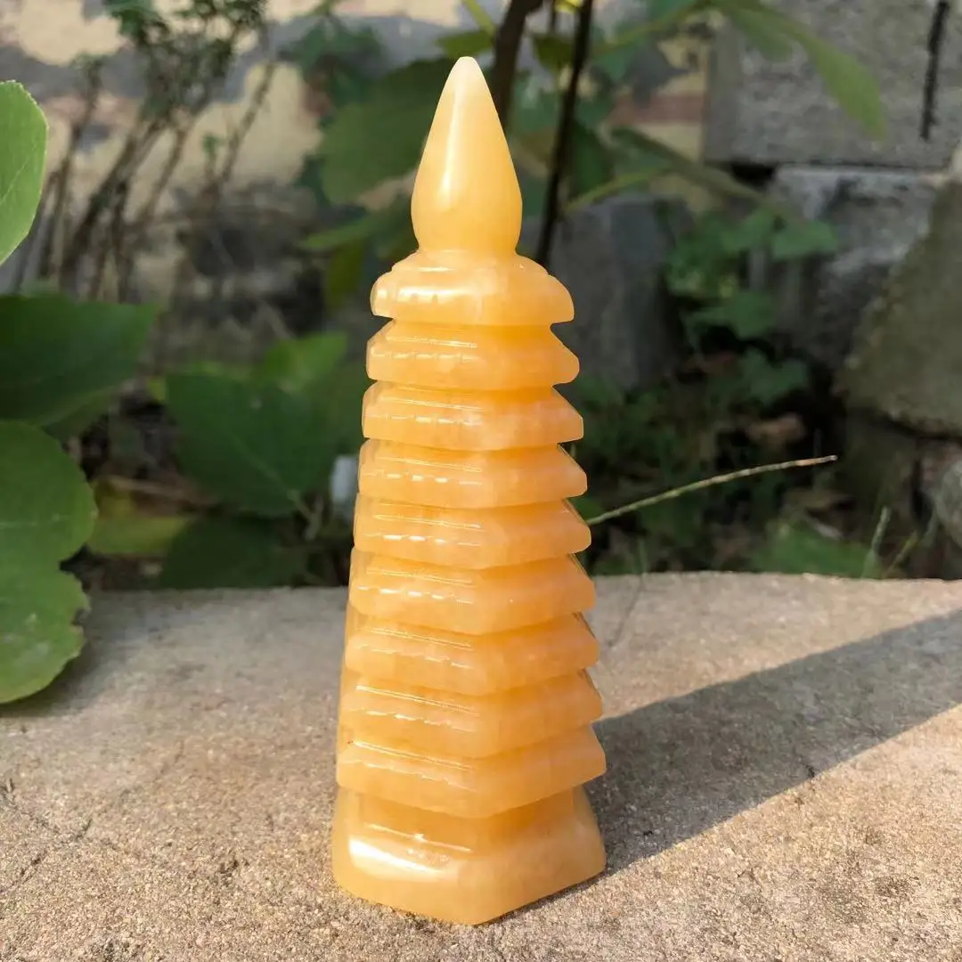 

12-15mm Natural Stone Jade Pagoda Point Carved Stone Wenchang Tower Energy And Chakra Crystal Healing Crystals