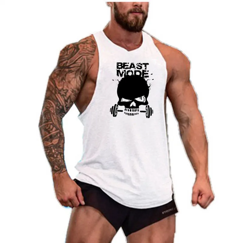 Новая мода хлопчатобумажные рубашки без рукавов майка Мужская Фитнес рубашка