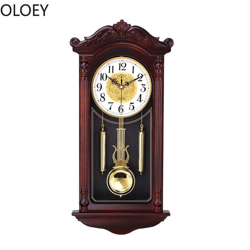 

Creative Large Wall Clock Retro Living Room Bedroom Home Decor Wall Watch Silent Pendulum Swing Clocks Farmhouse Decor Classic