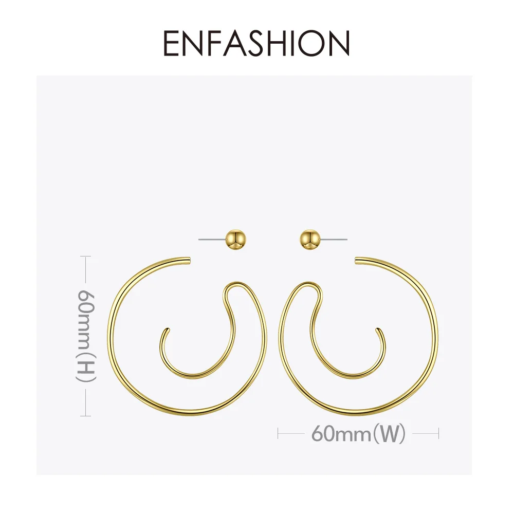 ENFASHION большие круглые серьги кольца для женщин аксессуары золотого цвета