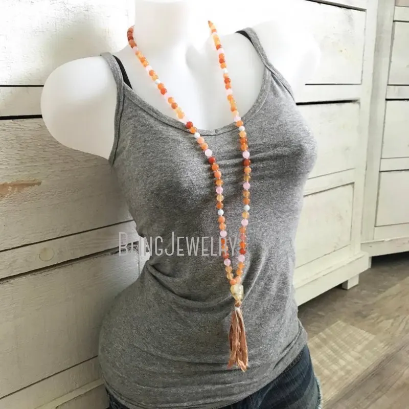 Бусины MN21184 Mala для повышения энергии ожерелье из цитрина аквамарин солнечный