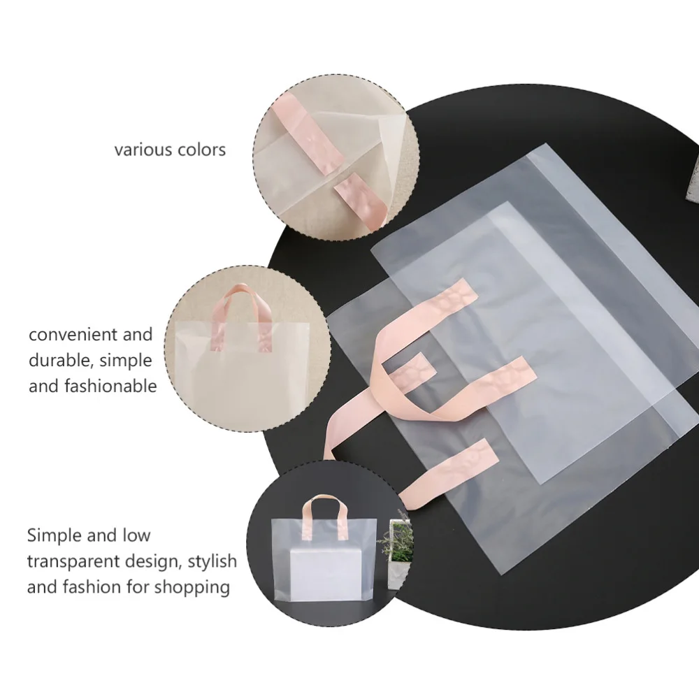 

50pcs Shopping Bag Fashion Gift Bag Eco-friendly Hand Bag Transparent