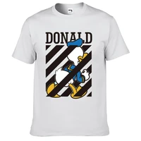 disney donald duck tide brand off white t shirt male cartoon donald duck loose plus size couple pure cotton short sleeved tops