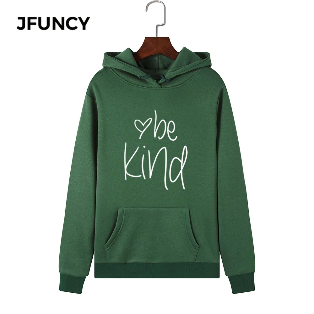 

JFUNCY 2020 Autumn Woman Casual Sweatshirt Letter Print Women Hoodies S-2XL Oversized Long Sleeve Hooded Female Pullover