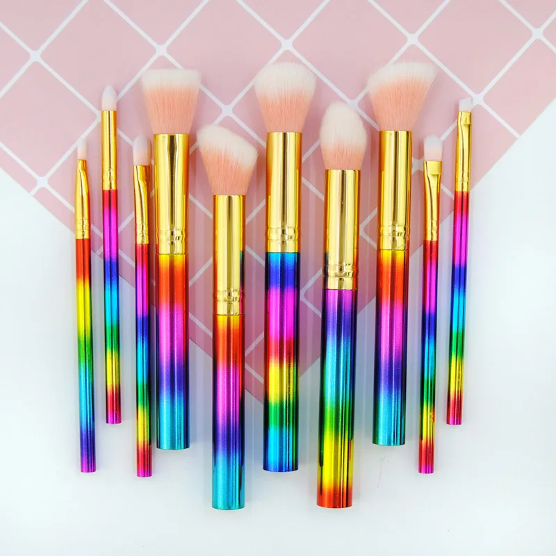 10 шт. кисти с мраморной текстурой кисть для лица Тональная основа пудра тени век