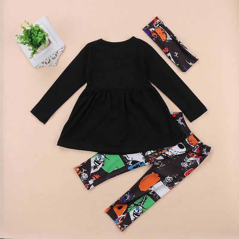 Комплект из 2 предметов праздничная одежда для детей на Хэллоуин футболки с