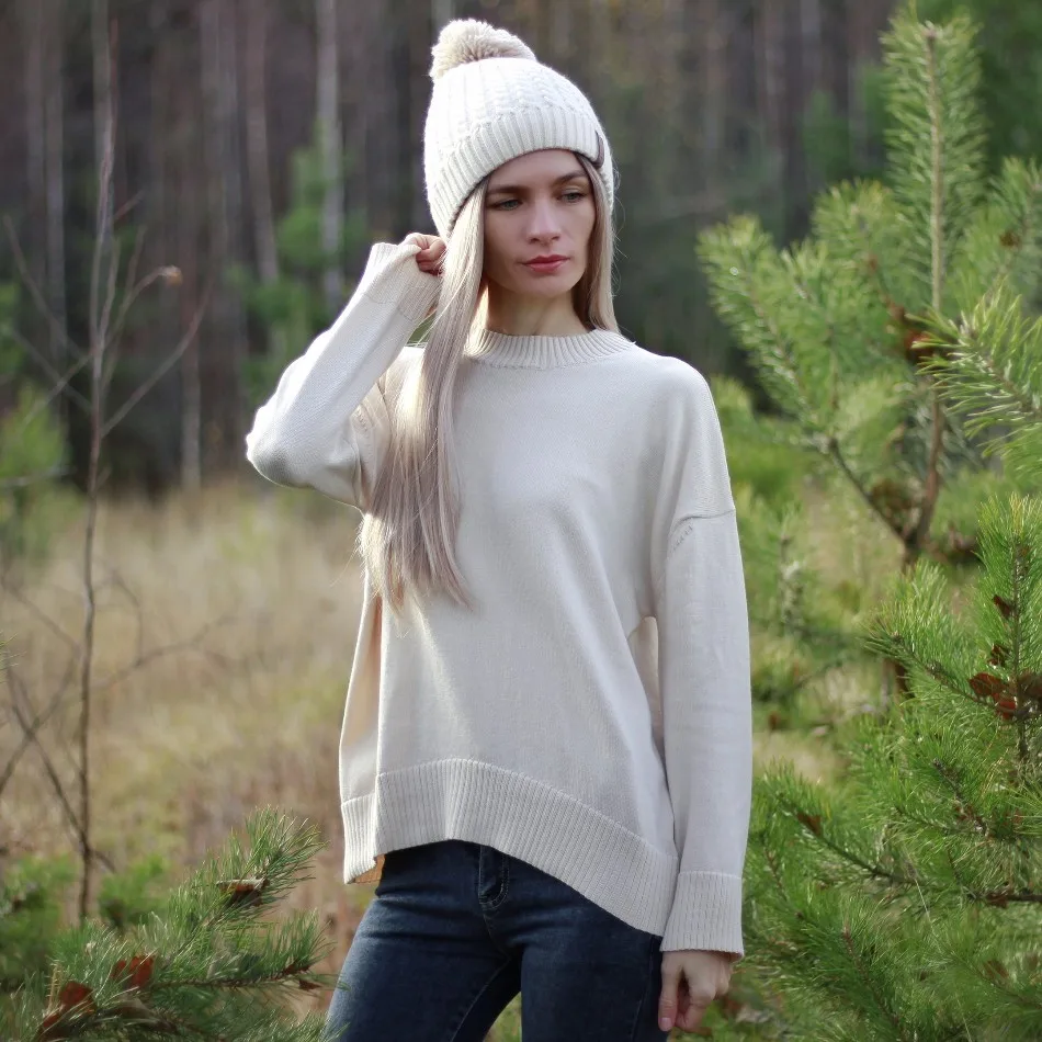 

2020 Autumn Winter Women's Sweater Pullovers Minimalist Oversize Solid Soft Knitted Elegant Ladies Jumpers Pull Femme Tops