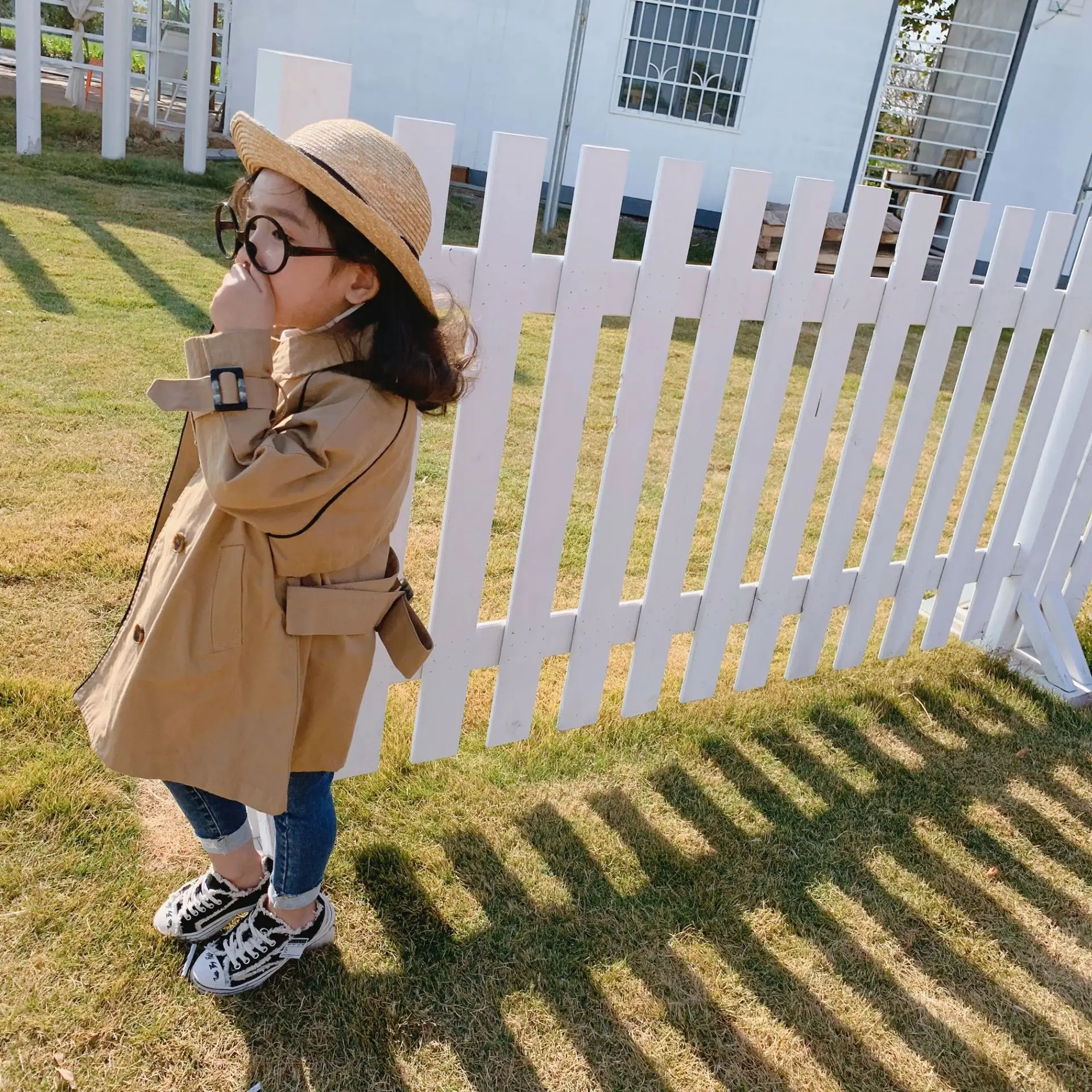 Новое поступление весеннее хлопковое пальто в Корейском стиле однотонное модное