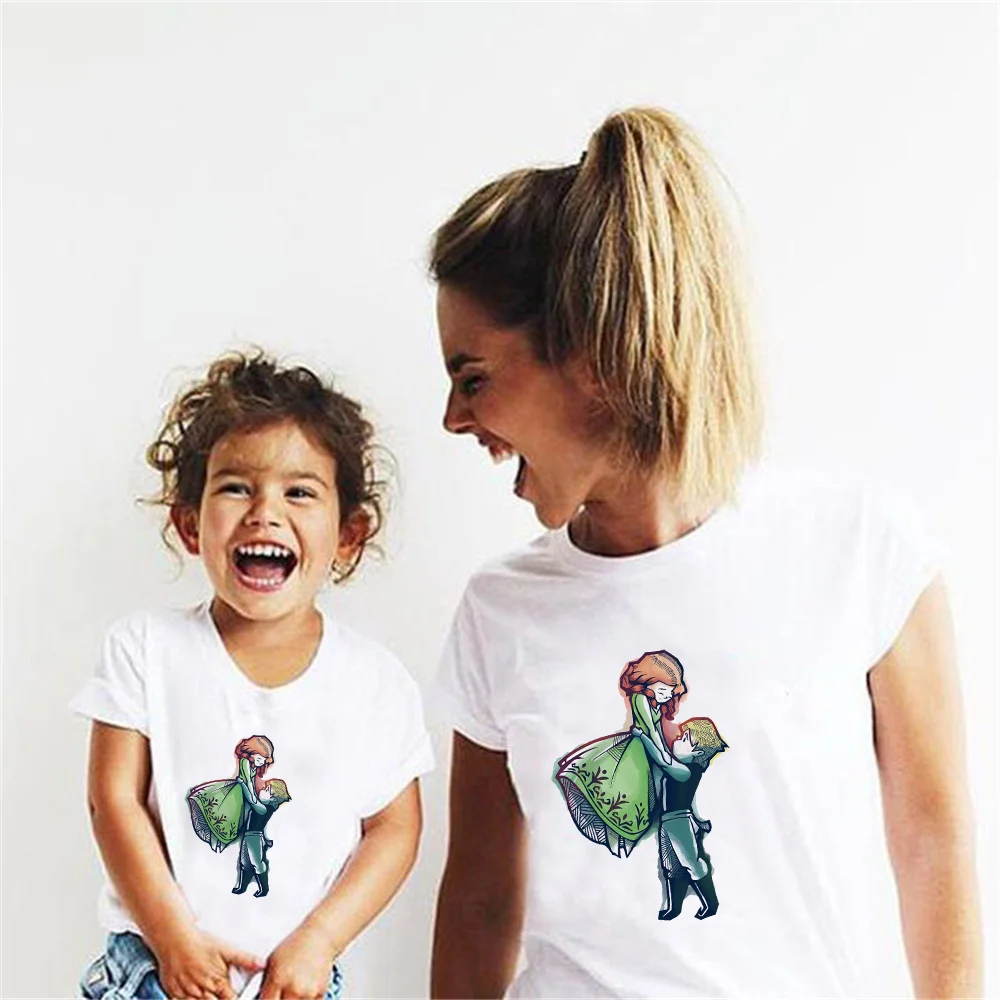 Футболка Mommy And Me летняя новая Повседневная белая футболка с коротким рукавом и