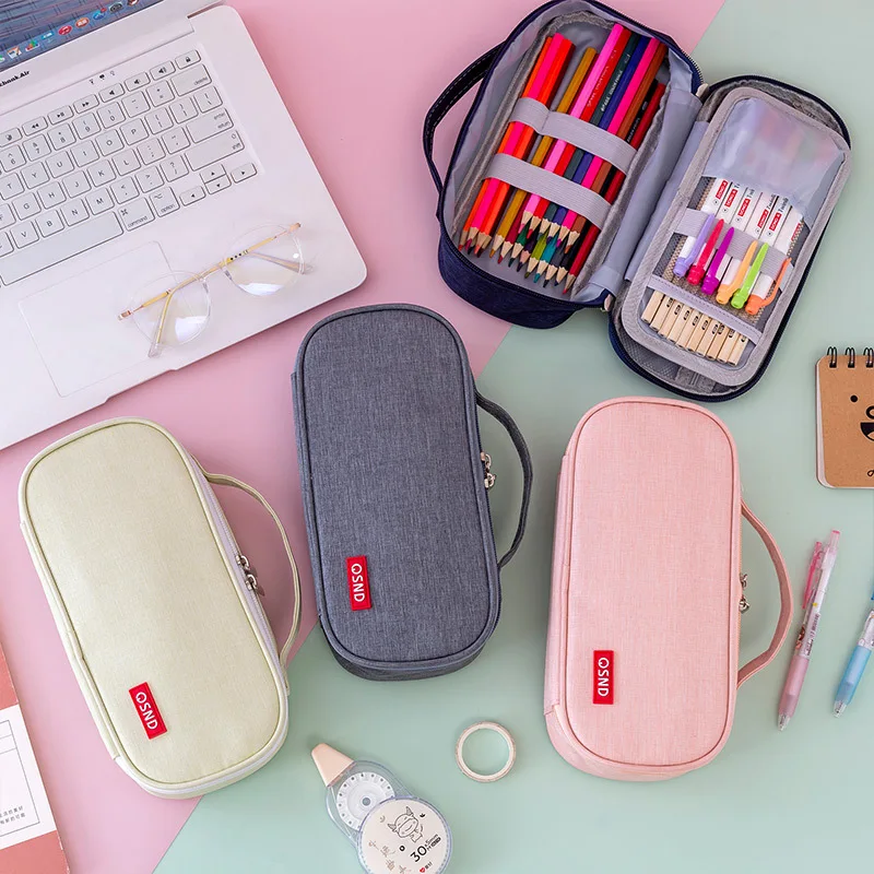 Высококачественный холщовый чехол для карандашей Портативная сумка однотонный
