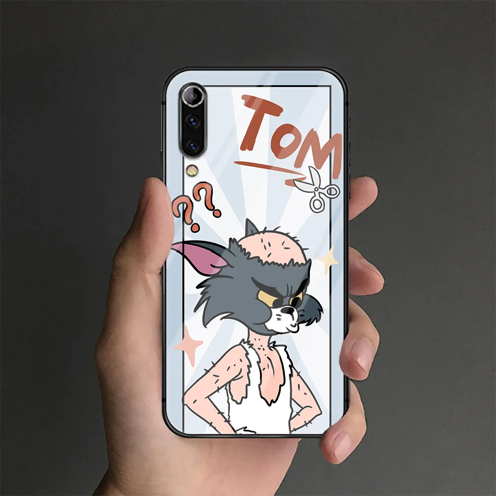 

Cartoon Tom Couple Jerry Phone Tempered Glass Case Cover For Xiaomi Mi A3 Max3 Note 9 10 I T Pro Lite Ultra Hoesjes Funda Coque