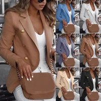 women long sleeve formal blazer jackets cardigan office work lady notched slim fit suit business autumn new outerwear tops