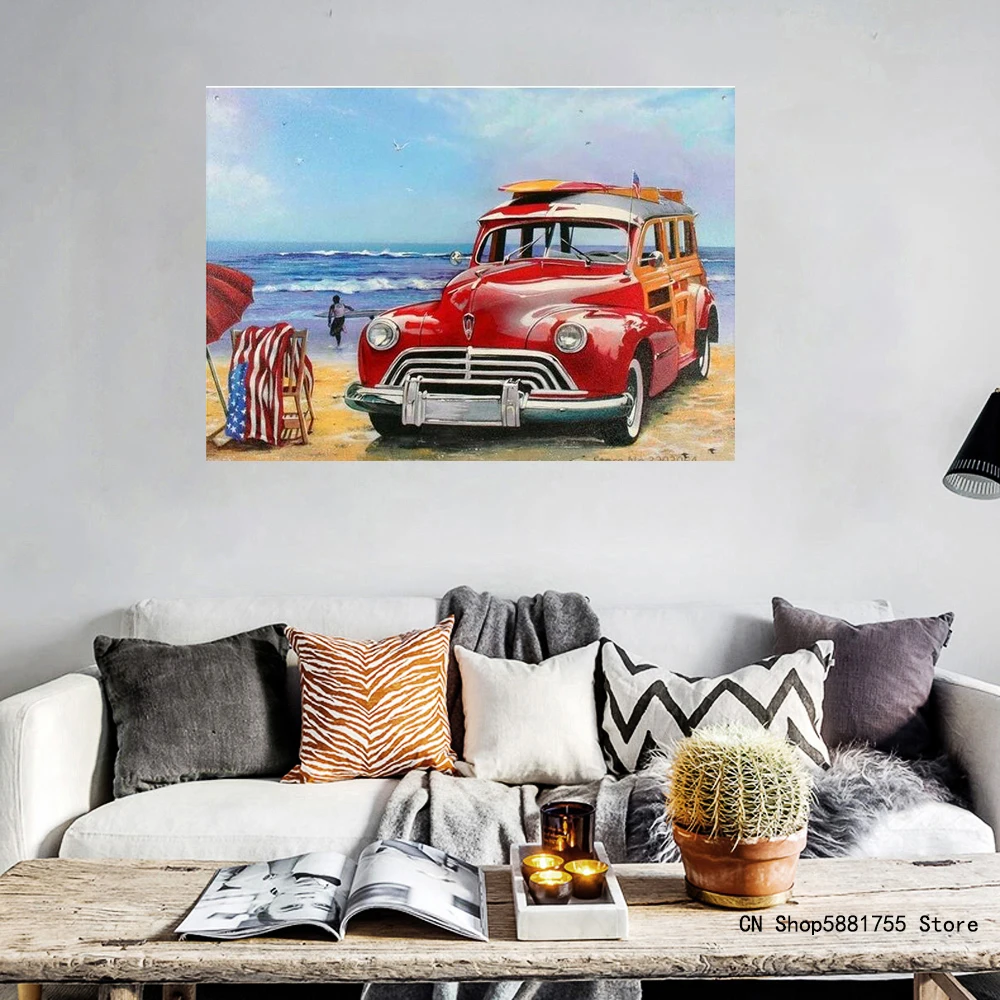 

Вышивка крестиком 5D автомобиль морем полный квадратный/круглый сверло 5D Сделай Сам алмазная живопись вышивка домашний Декор подарок рукод...