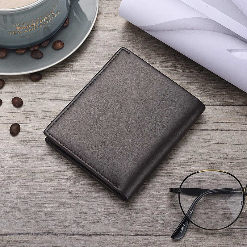 Мужской тонкий кошелек из воловьей кожи RFID Блокировка мульти-карта держатель для