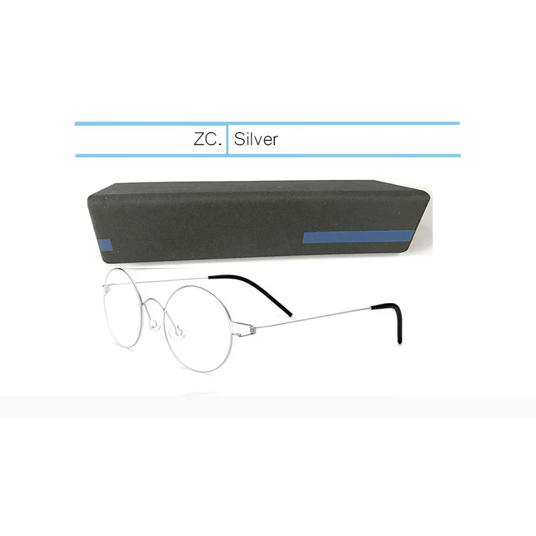 Silver-with Box IVSTA Eyewear Titanium Glasses Men 98607 with logo box Prescription Women Round Myopia Optical Frame Denmark Korean - Цвет оправы: Silver-with Box