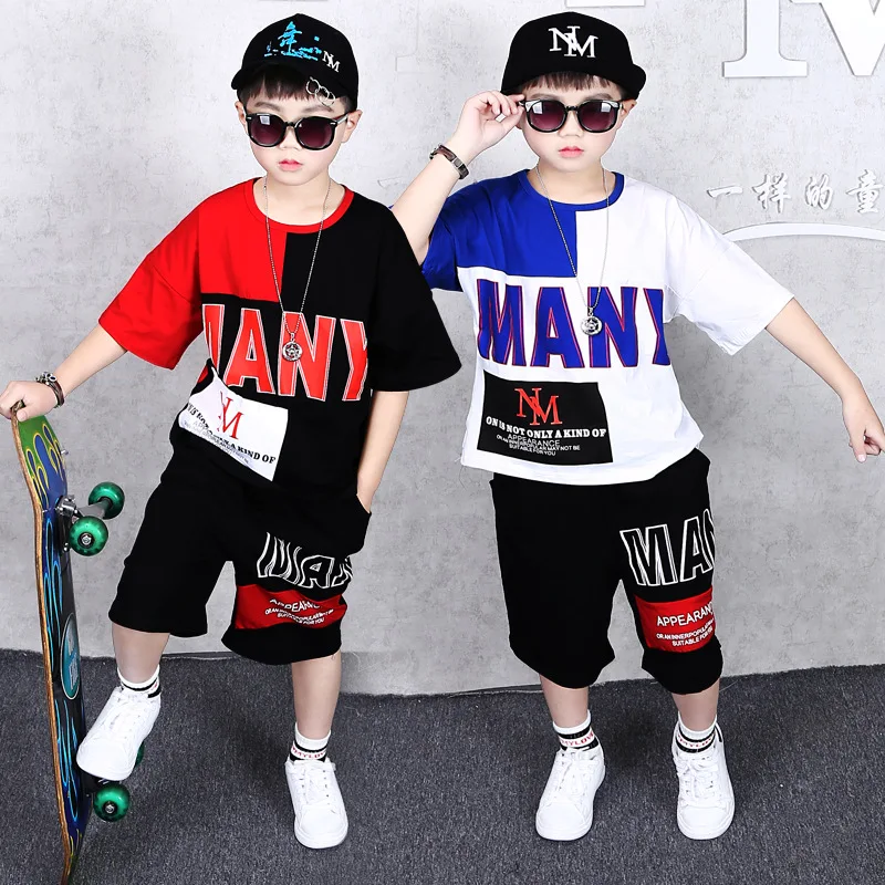 2019 г. комплект одежды для мальчиков летние хлопковые комплекты детей костюм