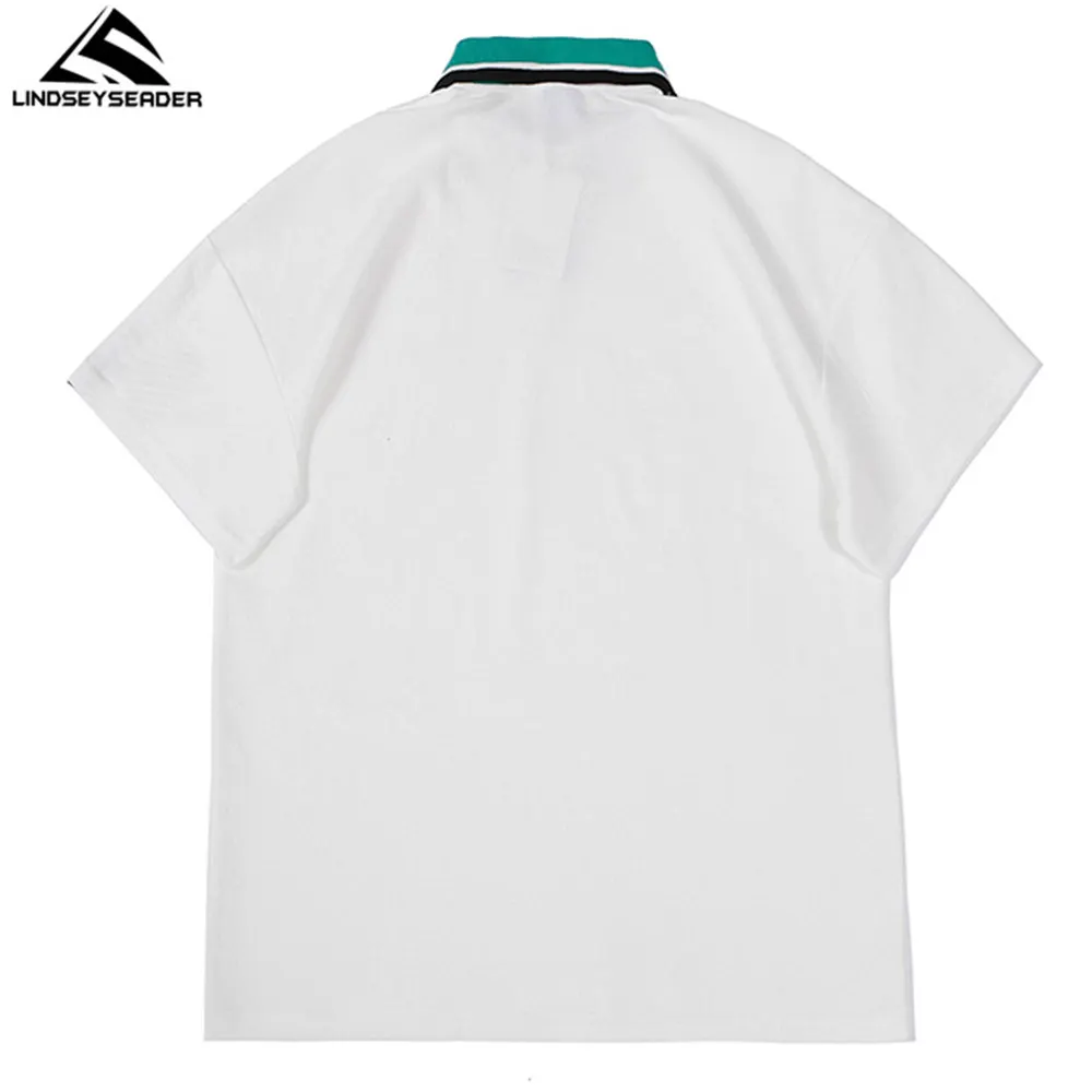 

Men's Polo Shirt 2021 Summer Short Sleeve Patches Tee Hip Hop Oversized Cotton Casual Harajuku Streetwear Top Tshirts Clothing